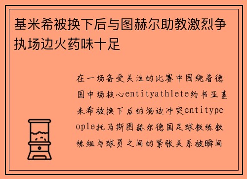 基米希被换下后与图赫尔助教激烈争执场边火药味十足